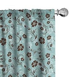 Lunarable Vintage Window Curtains, Nostalgic Flower