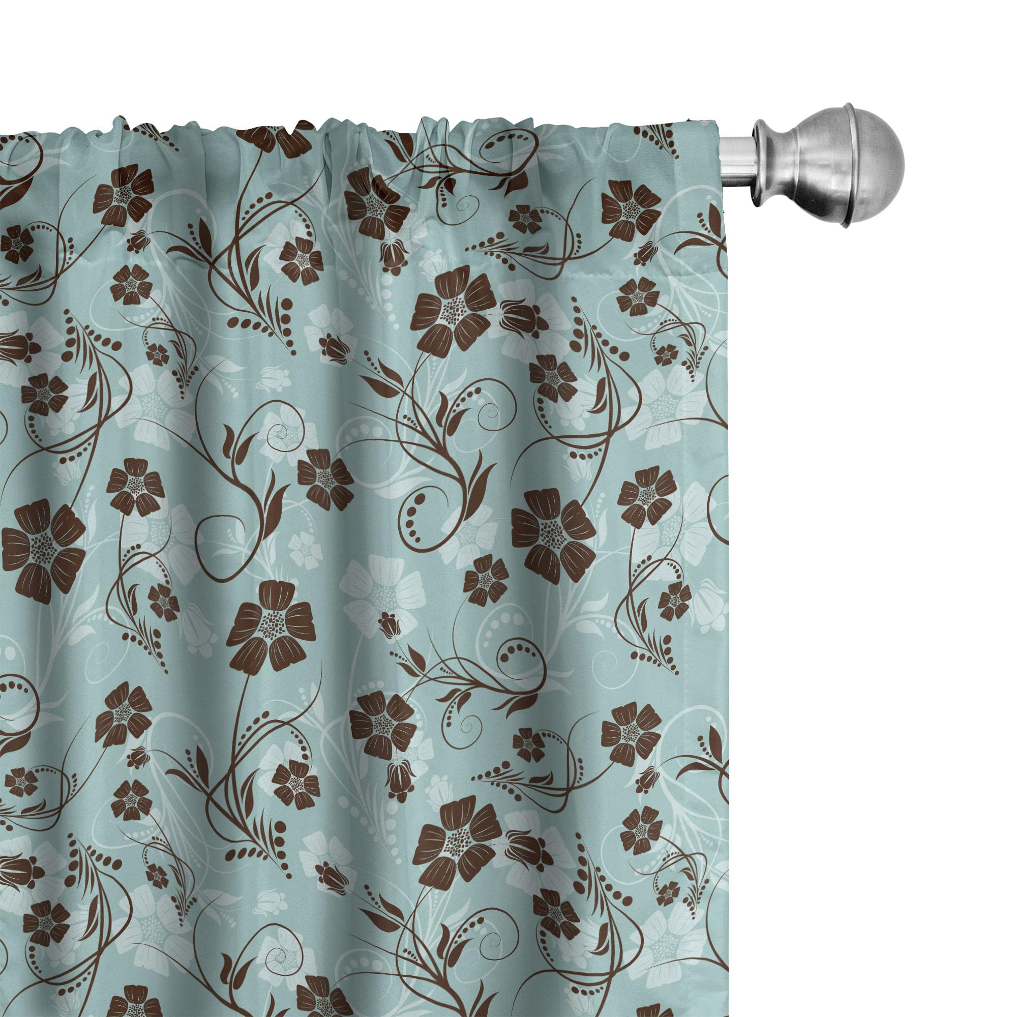 Lunarable Vintage Window Curtains, Nostalgic Flower