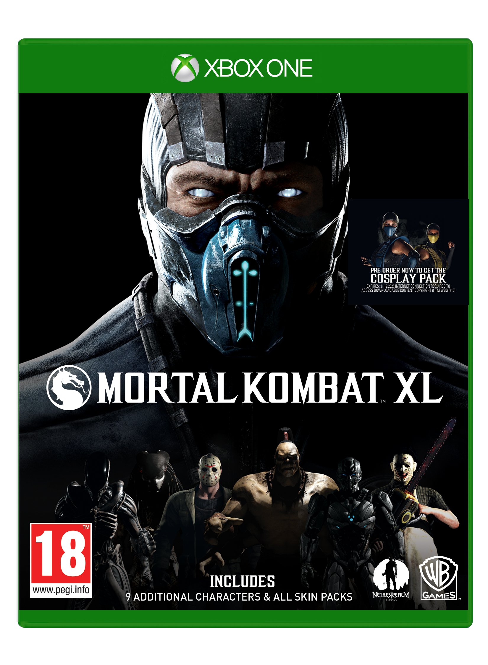 Warner Bros Mortal Kombat XL Xb-One At Inkl Pack 1+2 Skin Packs Auf Cd [Import Allemand]