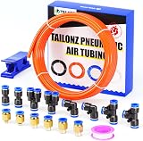TAILONZ PNEUMATIC 6mm PU Air Hose 10m Orange 1 MPa BP 4/7 BSP Kit