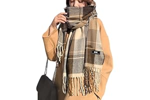 Scarf for Women - Winter Tartan Scarf Long Scarves Plaid Warm Shawl Wraps Blanket Scarf for Ladies Tassel Shawl Long Stole