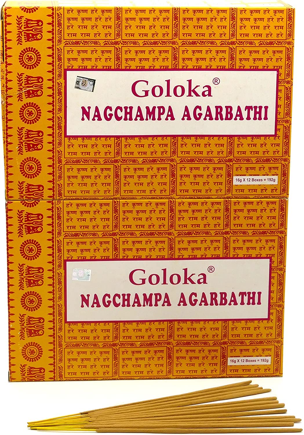 Encens Goloka Nagchampa Agarbathi – Indian Fragrance Nag Champa Incense Sticks, 24 boites