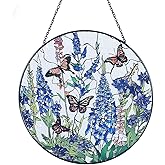 8'' Lavender Monarch Butterfly Suncatcher Stained Glass - Monarch Lavender Originally Designed Suncatchers for Sun Catchers Indoor Window | Beautiful Gifts for Butterfly Lovers
