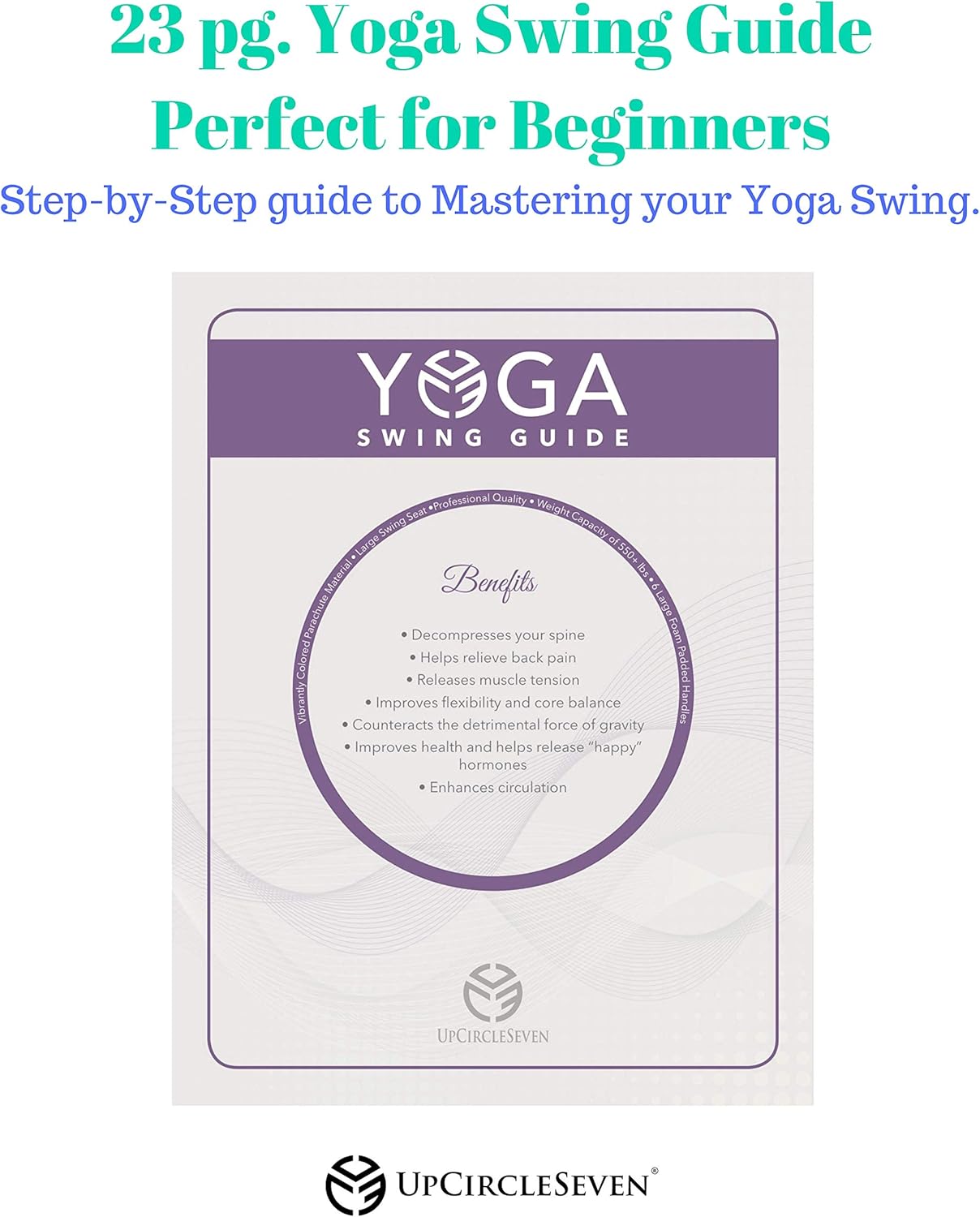 UpCircleSeven Aerial Yoga Swing Set - Yoga Hammock/Sling Kit + Extension Straps & Guide - Inversion Swing for Beginners & Kids - Ceiling Hanging Yoga Sling (Purple/Grey) : Sports & Outdoors