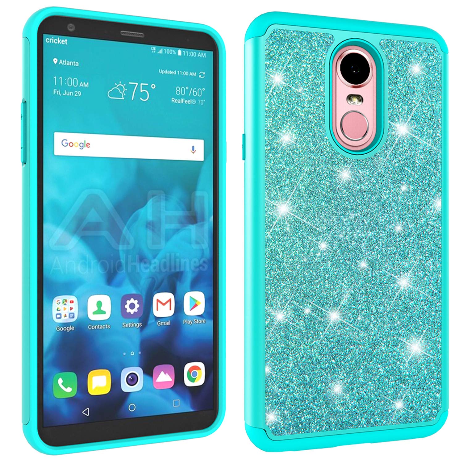 Best green lg stylo 4 phone case glitter