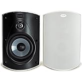 Polk Audio Atrium 5 Outdoor Speakers Wired with Powerful Bass (Pair, White), All-Weather Durability, Broad Sound Coverage, Speed-Lock Mounting System