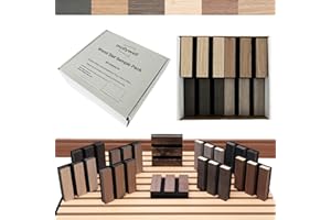 Mollywell Wood Panels for Wall, Time-Saving Installation, Versatile Wood Slat Wall Decor, Enhanced Acoustic & Sound Proof Fluted Design for Home & Office, 10 Pcs Sample Pack, 4.2x3.9 Inch