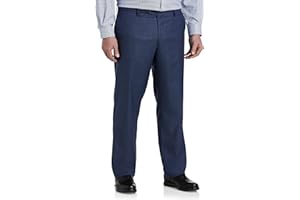 Oak Hill Premium by DXL Men's Big and Tall Sharkskin Suit Pants Navy 46 x 30
