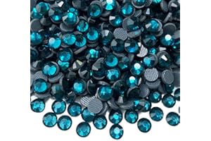 Jmassyang 1200 Pieces SS20 4.8mm Hotfix Rhinestones, Round Flatback Crystal Glass Hot Fix Rhinestones for Crafts Clothes Shoes Shirts Caps Decoration(Peacoca Blue)