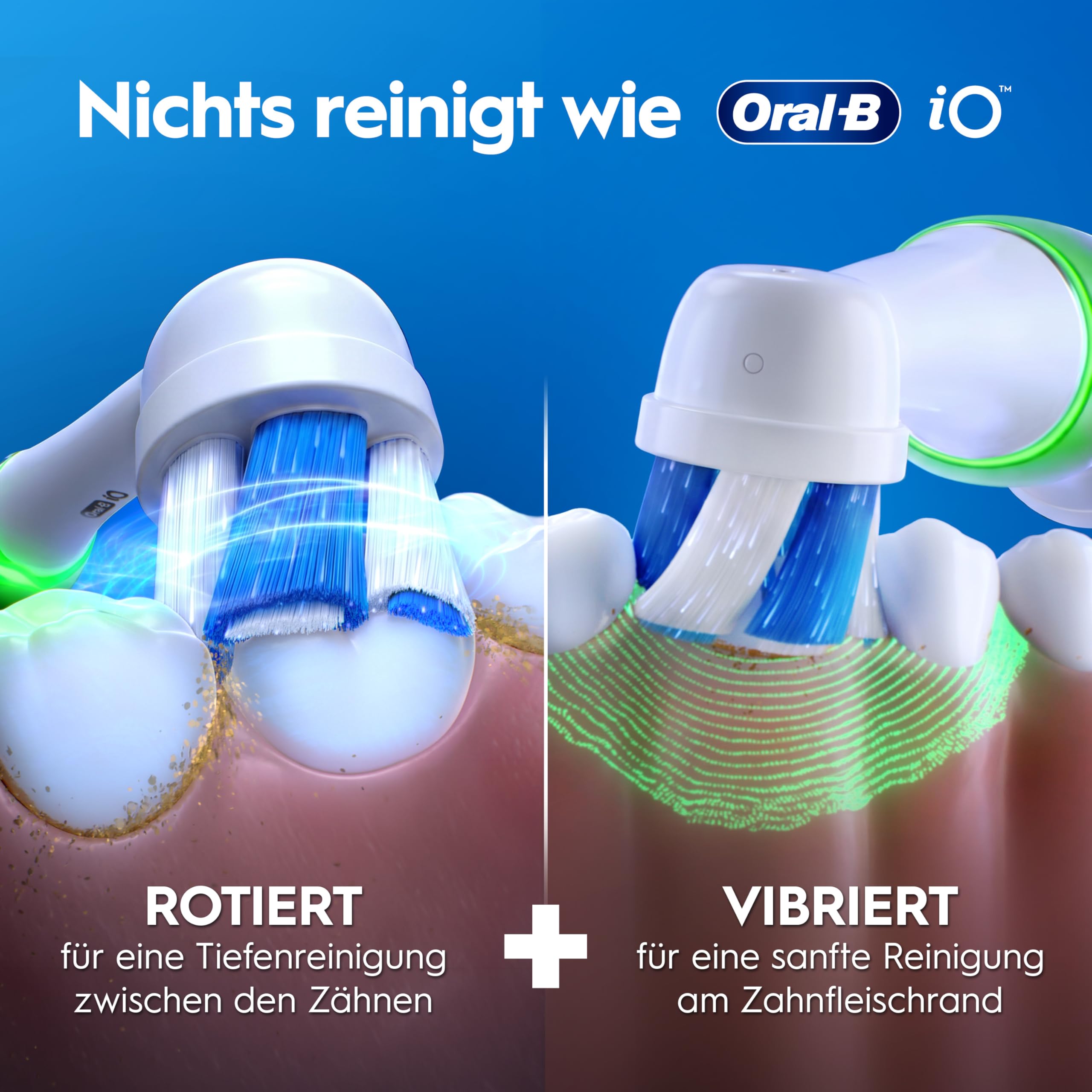 Oral-B iO Series 3 Plus Edition Elektrische Zahnbürste, Electric Toothbrush, PLUS 3 Aufsteckbürsten, 3 Putzmodi für Zahnpflege, Designed by Braun, TESTSIEGER Stiftung Warentest (12/2024), Ice Blau 6