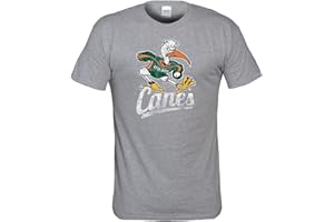 Premier Sports Fan Miami Hurricanes T Shirt with Distressed Vintage Sebastian Canes Logo