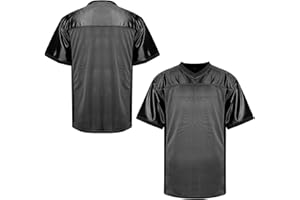 MESOSPERO Blank Football Jersey,Men's 90s Hip Hop for Party Practice Sports T-Shirt Black White Red Green S-3XL