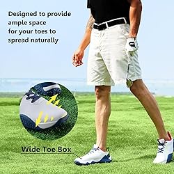 TEOHRW Mens Wide Golf Shoes Spikeless Waterproof