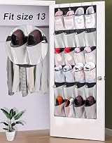 MISSLO Hanging Shoe Rack Over Door Organizer 24 Mesh Pockets Black view 2