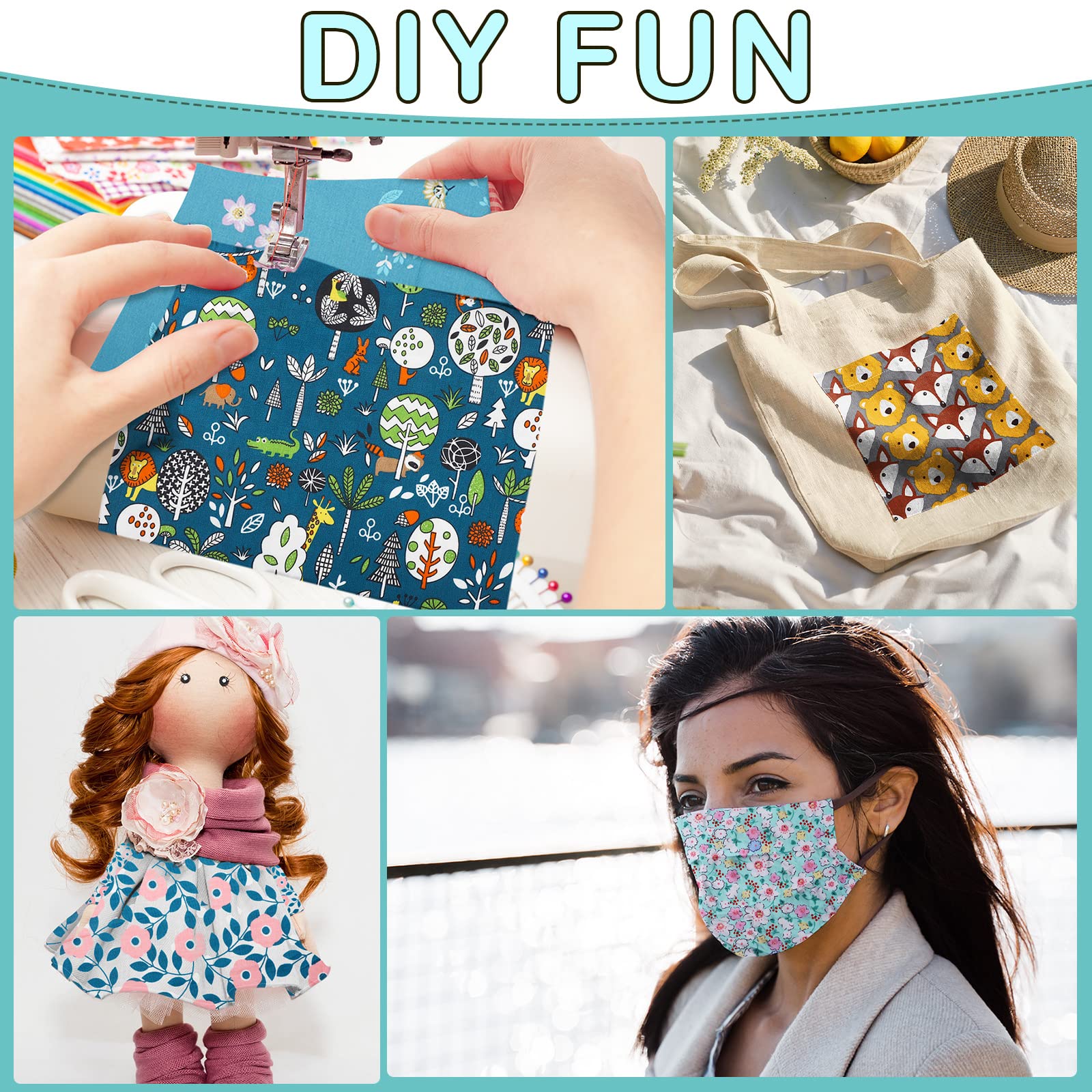 40 Pcs 10 x 10 Inches Cotton Fabric Bundle Squares Precut Fabric Squares Multi Color Floral Fat Sheets for Craft DIY Quilting Sewing (Classic Patterns)