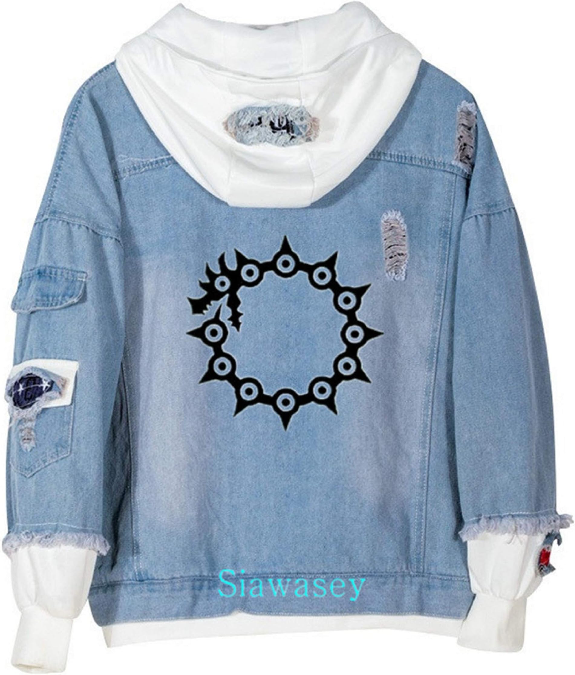 Anime The Seven Deadly Sins Cosplay Denim Jacket Hoodie Pullovers Sweatshirt Fleeces Costume
