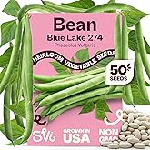SVI 50 Blue Lake 274 Bush Green Bean Seeds (Phaseolus vulgaris) &ndash; Bush Beans Seed Packets, String Beans &ndash; Heirloom Vegetable Seeds for Outdoors, Home Garden &amp; Containers