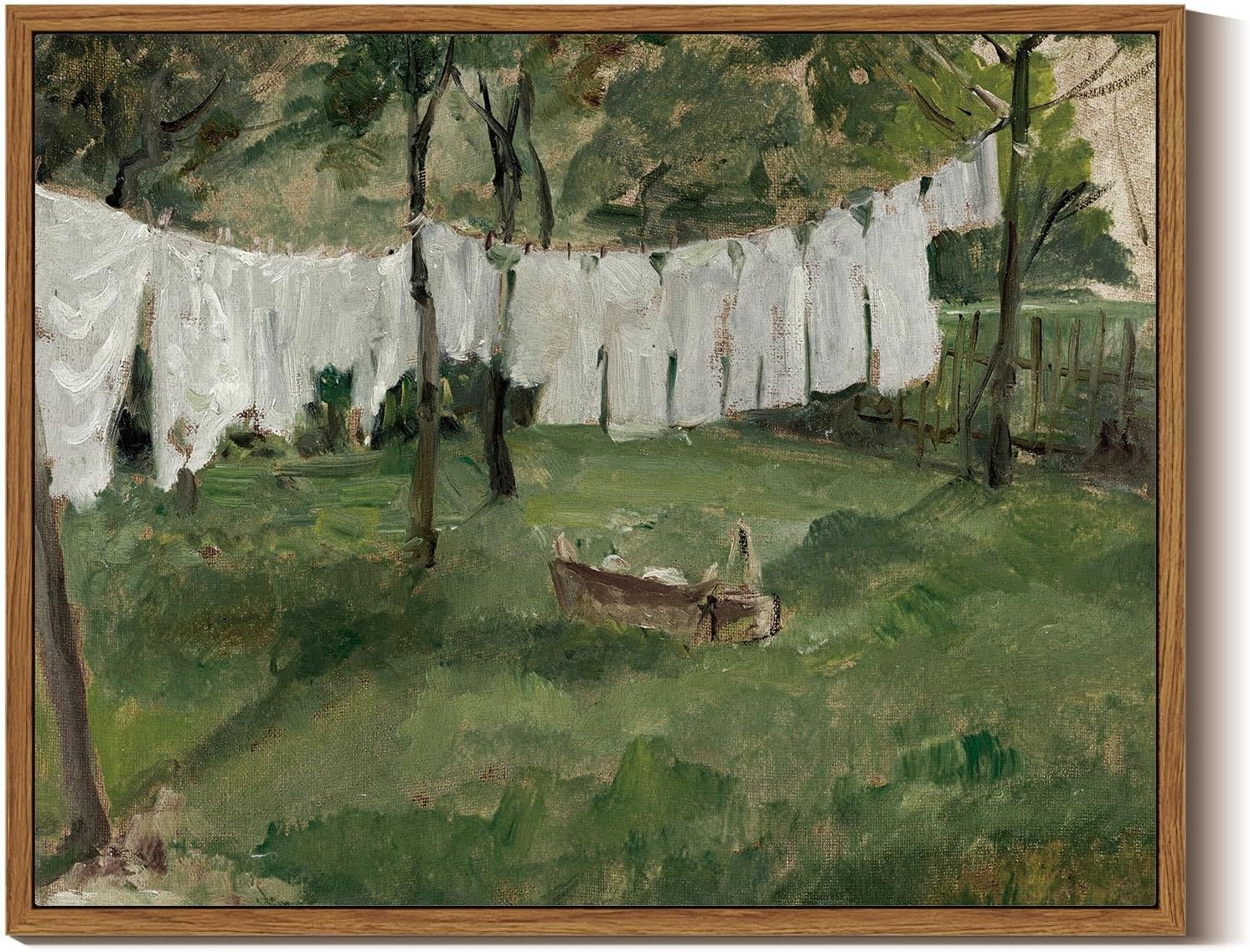 Wall Décor - InSimSea Framed Canvas Wall Art for Living Room,Vintage Laundry Room Art Print, Antique Oil Painting, Country Landscape Vintage Wall Art Canvas,For Living Room, Bedroom, Office,Gallery - 11x14in