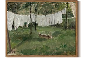 InSimSea Framed Wall Art for Living Room for Living RoomVintage Laundry Room Art Print Antique Oil Painting Country Landscape Vintage Wall Art Canvas for Bedroom OfficeGallery 11x14in