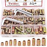 Twidec/175PCS Threaded Inserts for Wood Kit