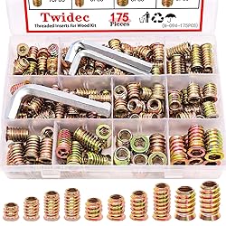 Twidec/175PCS Threaded Inserts for Wood Kit