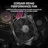 Corsair RS140 140mm PWM Fan Daisy-Chain Low-Noise Magnetic Dome Bearing Black view 2