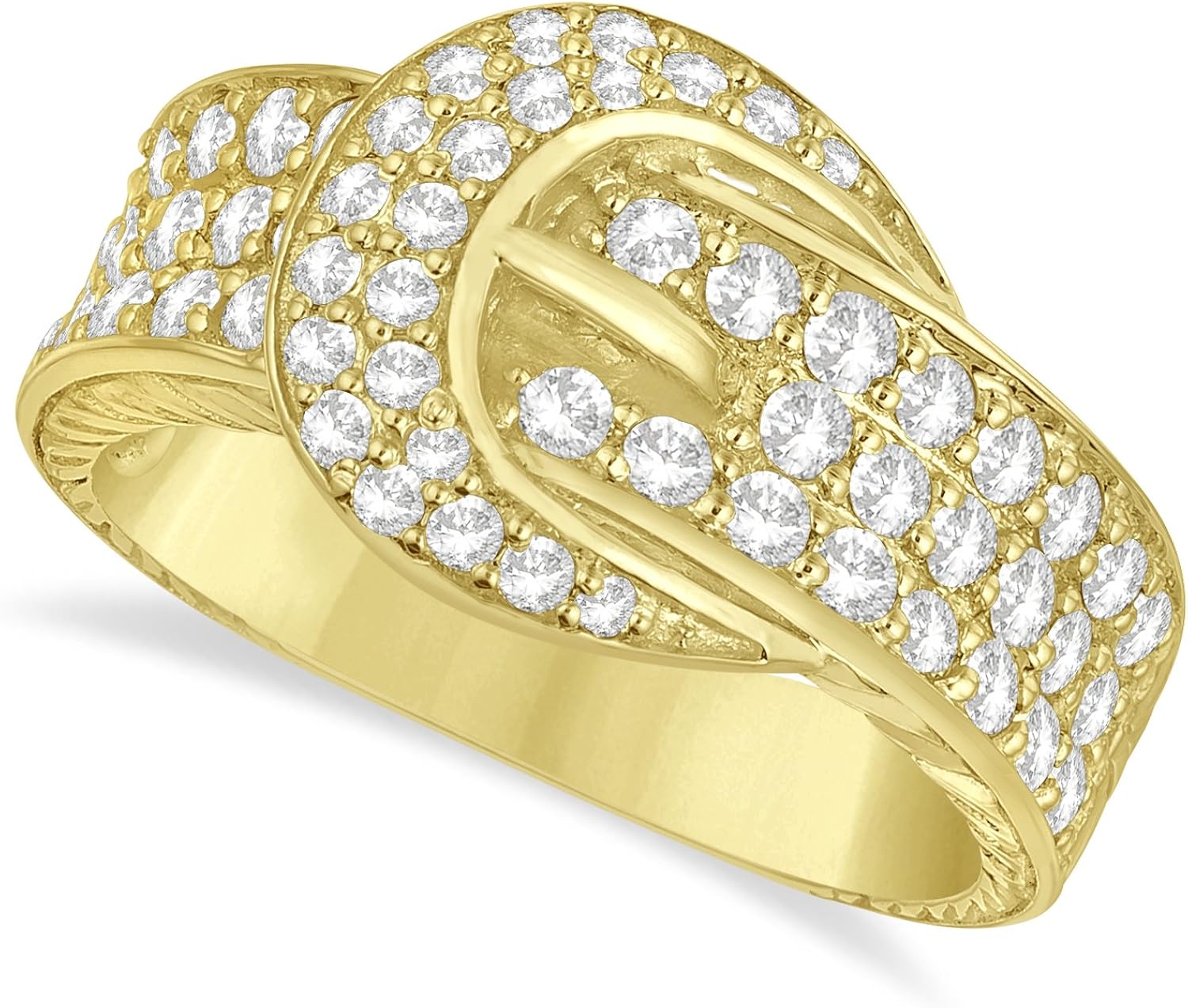 Amazon Com 14k Gold 1 01ct Diamond Belt Buckle Ring Jewelry