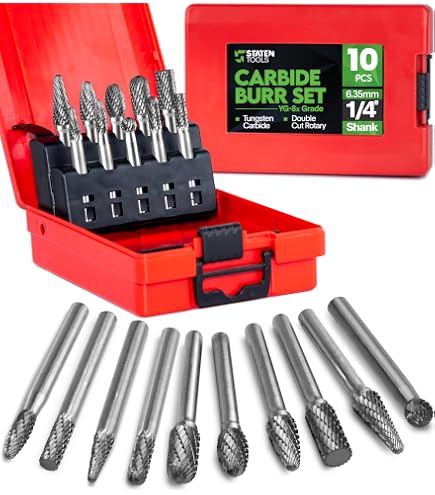 Amazon.com: Carbide Bur 8 Pc Set,1/4 x 1/4