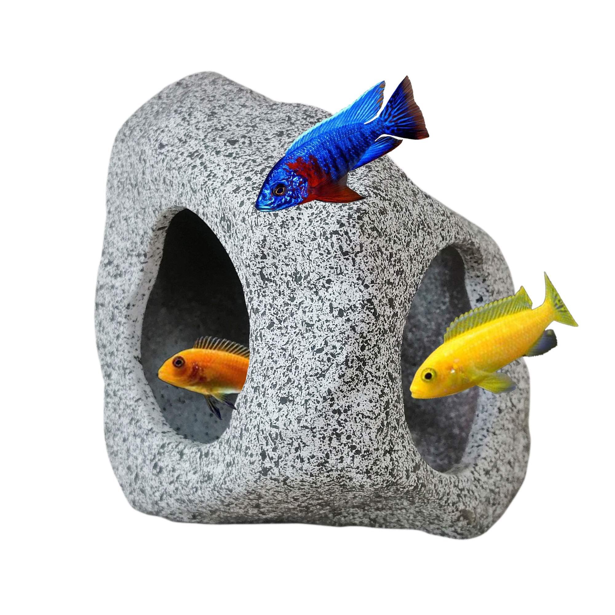 Photo 1 of SpringSmart Aquarium Hideaway Rock Cave for Aquatic Pets to Breed, Play and Rest, Safe and Non-Toxic Ceramic Fish Tank Ornaments, Decor Stone for Betta