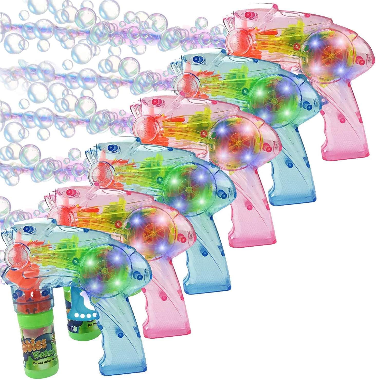 Wind Up Bubble Gun Shooter Light Up LED 