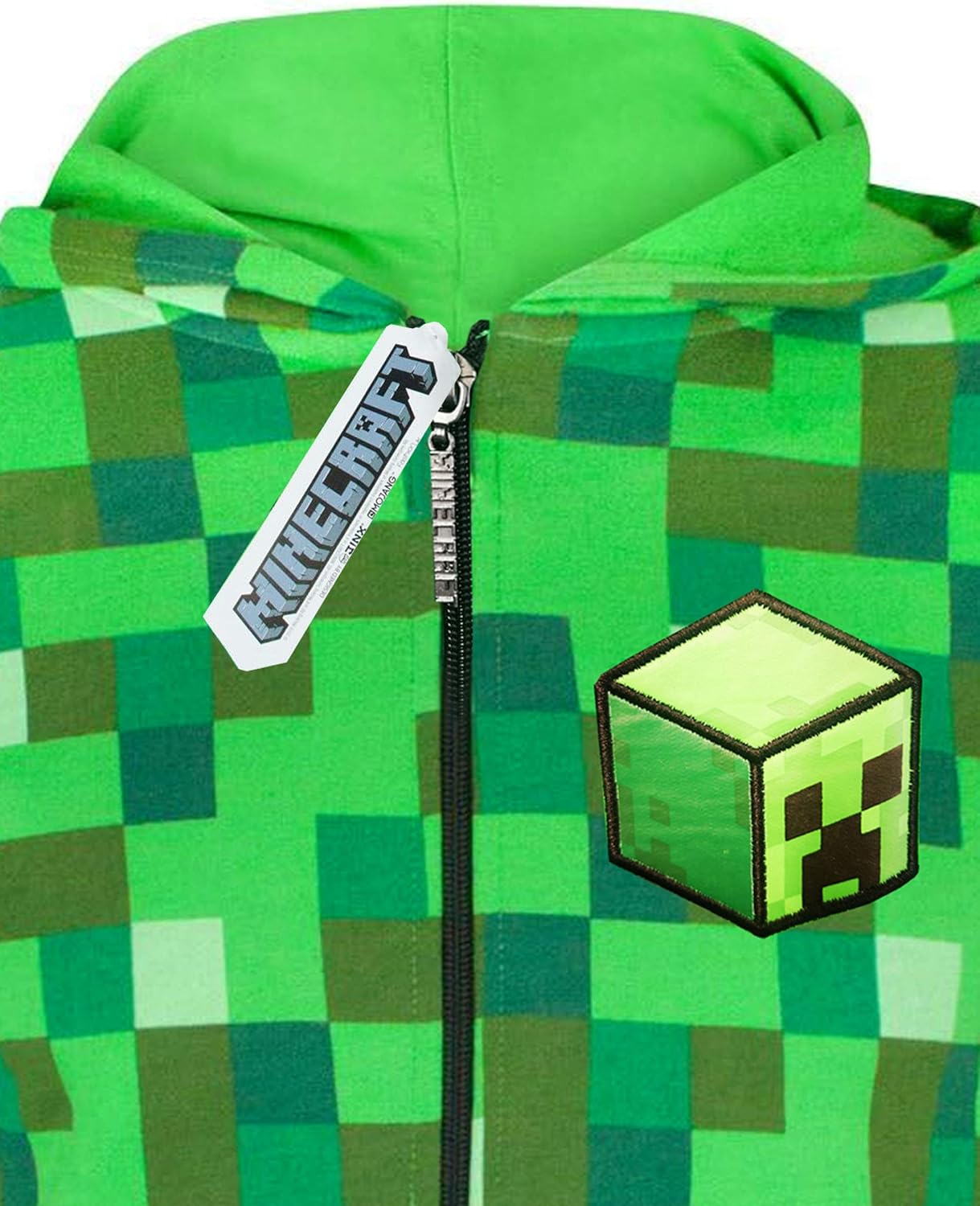 Minecraft Childrens/Boys Creeper Character Hoodie: Clothing