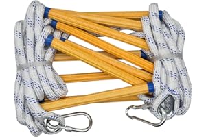 JFFLYIT 13ft Fire Escape Rope Ladder Emergency Fire Ladders Fire Escape Ladder for 2 Story