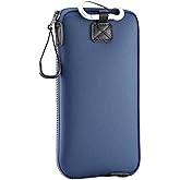 OneJoy Neoprene Phone Pouch, Lightweight Protective Cellphone Sleeve with Large Zipper Opening, Inner Pocket, Thermal Insulated, Durable Cell Phone Carrier for iPhone & Smartphones [ Navy ]