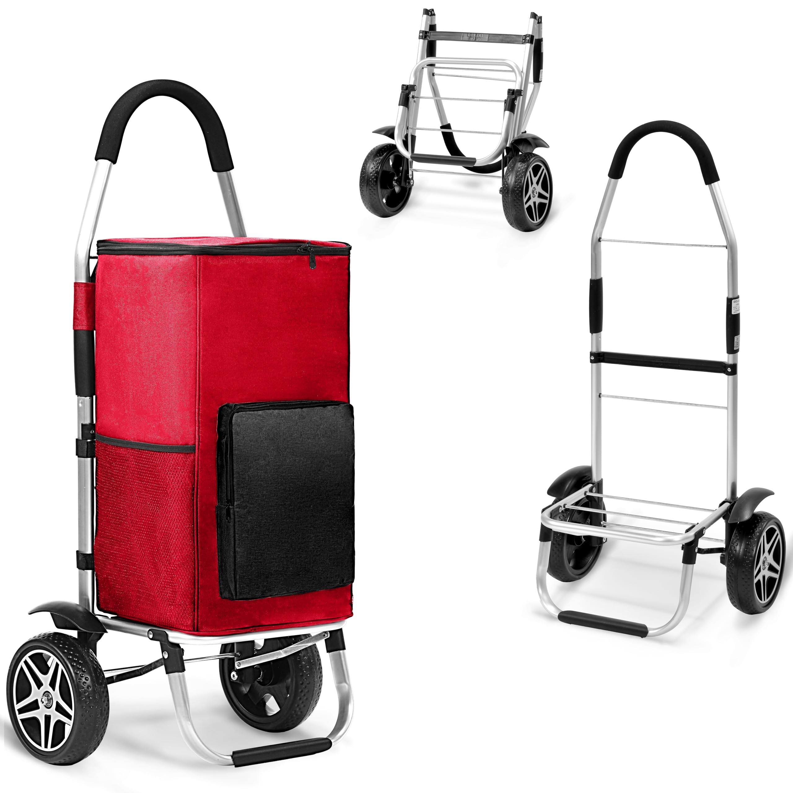Photo 1 of 2 in 1 Foldable Shopping Cart, 330lbs Heavy Duty Utility Wagon for Grocery Shopping, Deliveries, Camping & Laundry, Waterproof Collapsible Hand Truck with All-Terrain Wheels and Brake