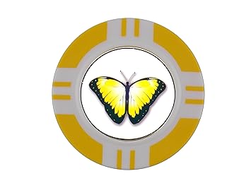 Magnético de Poker Chip y mariposa Amarilla marcador de pelota de ...