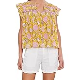 Velvet by Graham & Spencer Womens Kenzie Printed Voile Top