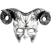 MCJC Devil Goat Horned Mask, Halloween Cosplay Props, Adult Half Face Masquerade Mask, 4 Colors