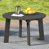 MINPINSER Outdoor Round Coffee Table, Adirondack Patio Coffee Table, Outdoor Large Side Table for Balcony Lawn (Grey)