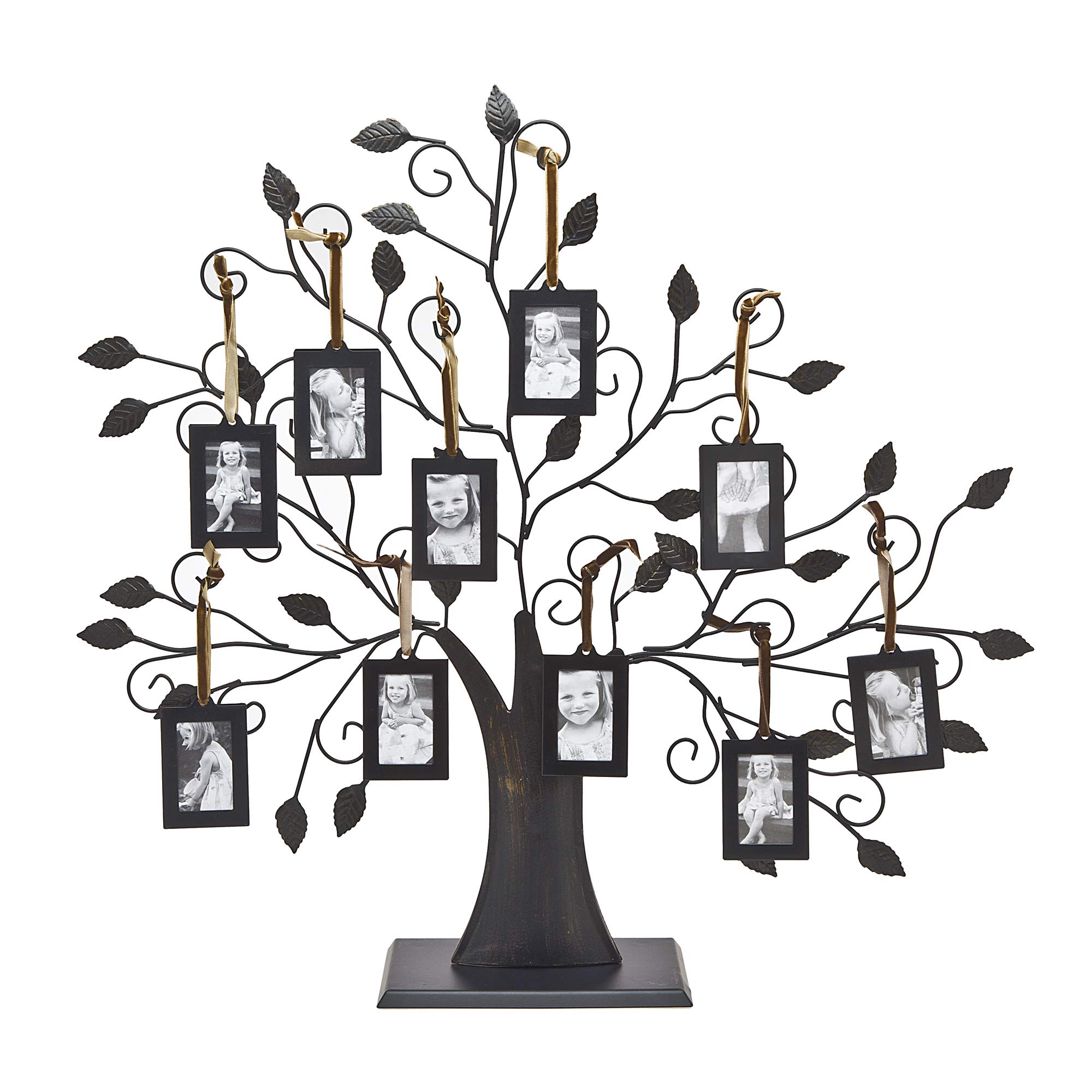 Philip Whitney Metal Family Tree Picture Frames with 10 Hanging Photo Frames