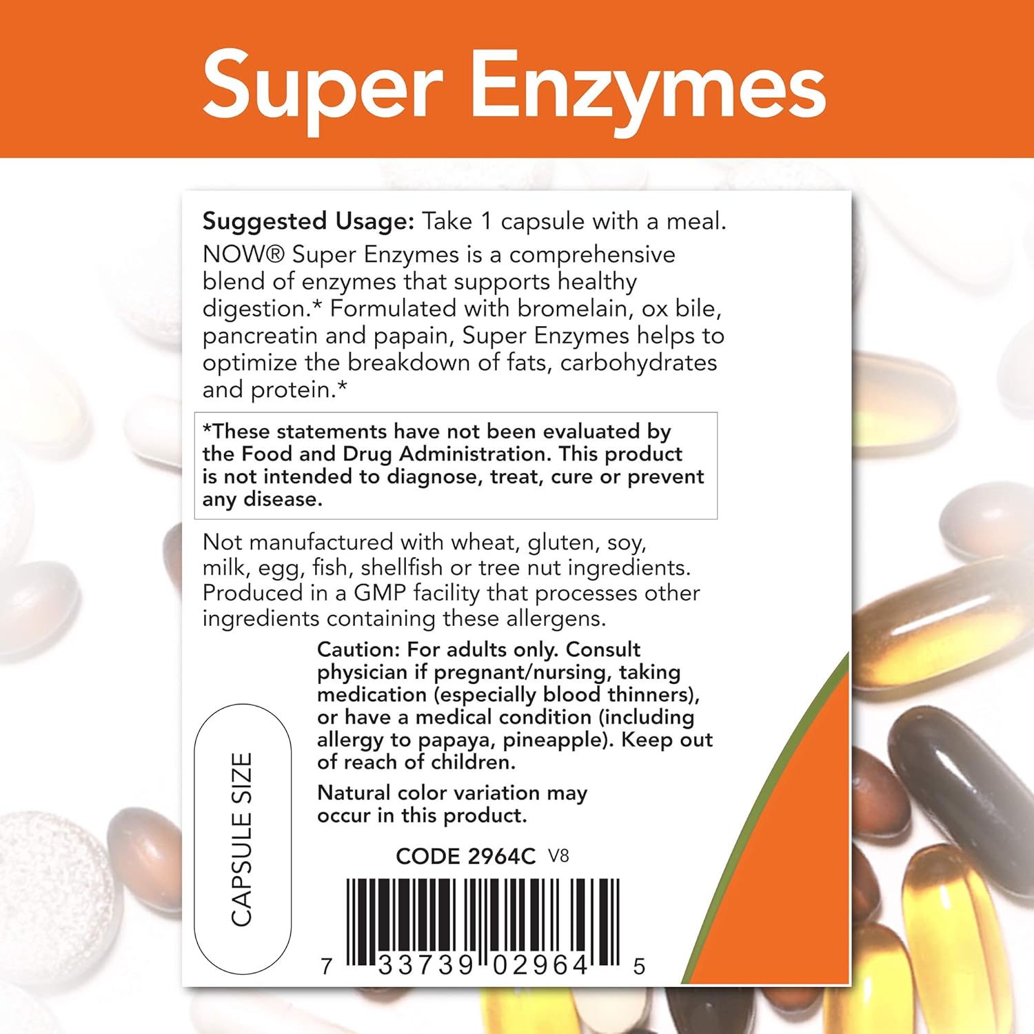 NOW Foods Supplements, Super Enzymes, Formulated with Bromelain, Ox Bile, Pancreatin and Papain, Super Enzymes, 180 Capsules: Health & Personal Care