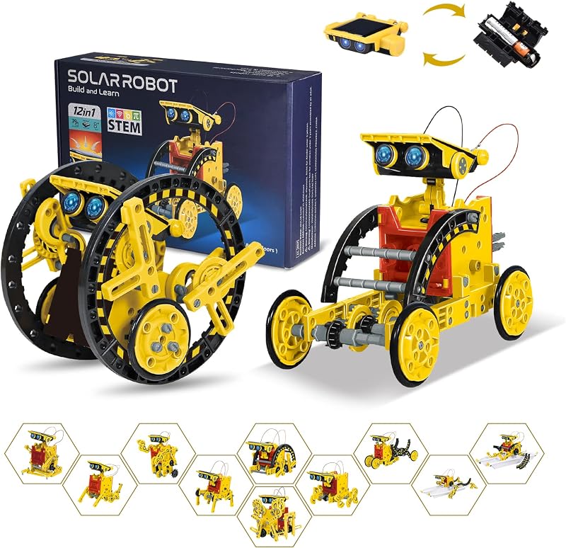 OMWay STEM 12-in-1 Solar Robot Toys Science Kit kids 8 14