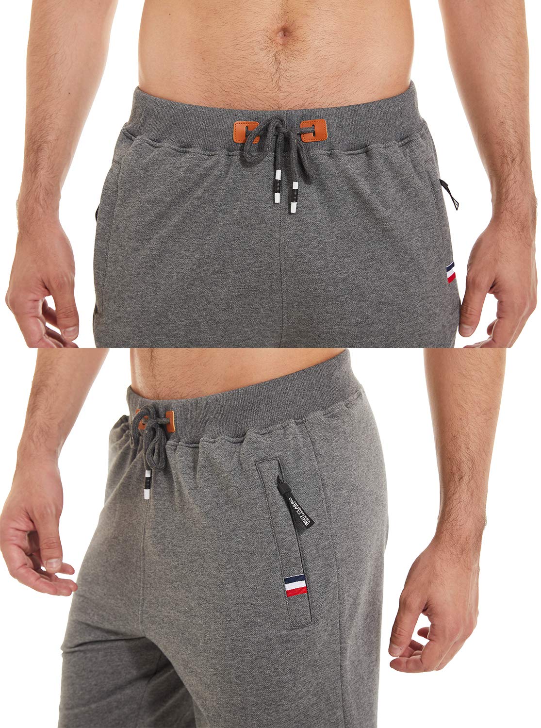 Qpngrp Mens Shorts Casual Drawstring Zipper Pockets Elastic Waist