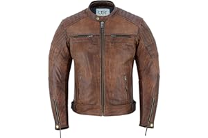 BTR BORN TO RACE Men's Motorbike Premium Quality Leather Jacket Distress Zip Up Motorcycle Protection