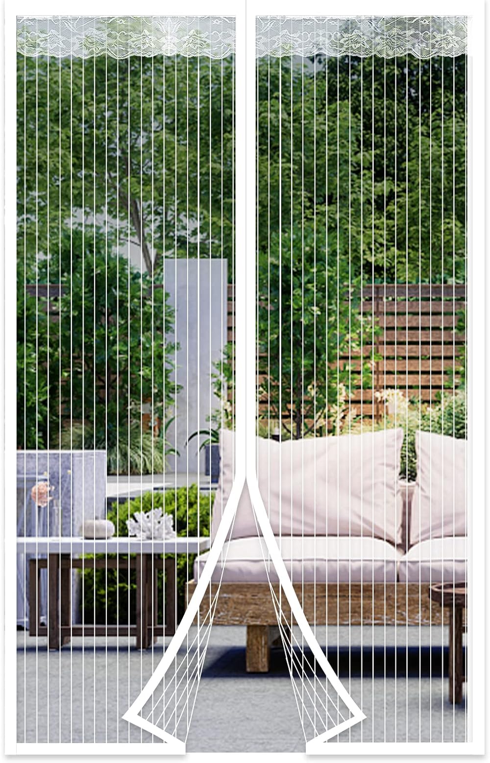DIKER Magnetic Fly Screen Door 90 x 220cm White Easy Install No Gap