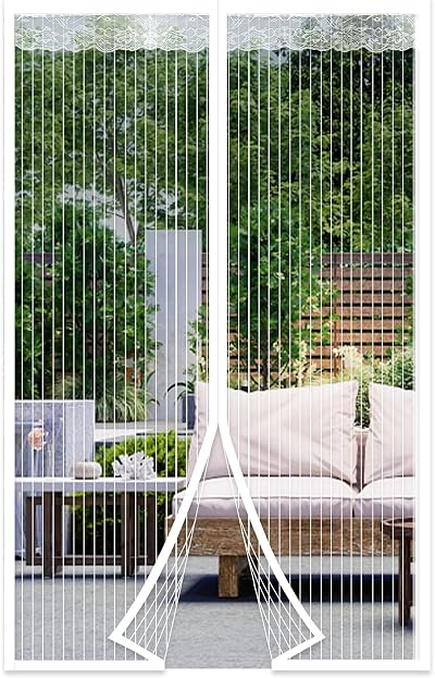 DIKER Magnetic Fly Screen Door 150x210cm Mesh Insect Protection No Gap White