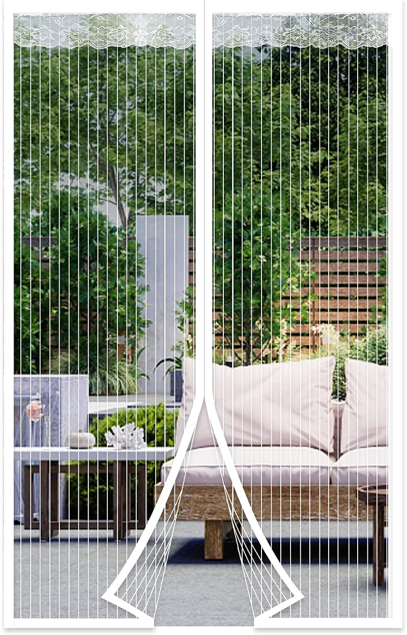 DIKER Magnetic Fly Screen Door 90 x 220cm White Easy Install No Gap