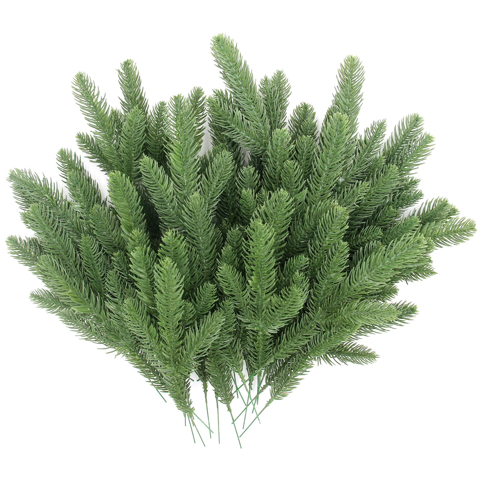 Photo 1 of (USED/FAIR) Hananona 50 Pcs Artificial Pine Branches Green Plants Pine Needles DIY Accessories for Garland Wreath Christmas and Home Garden Decor (50, Green)