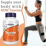 NOW Taurine 500mg 100 Vegan Capsules Lab Tested Gluten Free Soy Free view 2