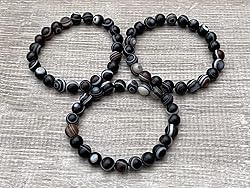 GAF TREASURES Banded Agate Matt Crystal Bead