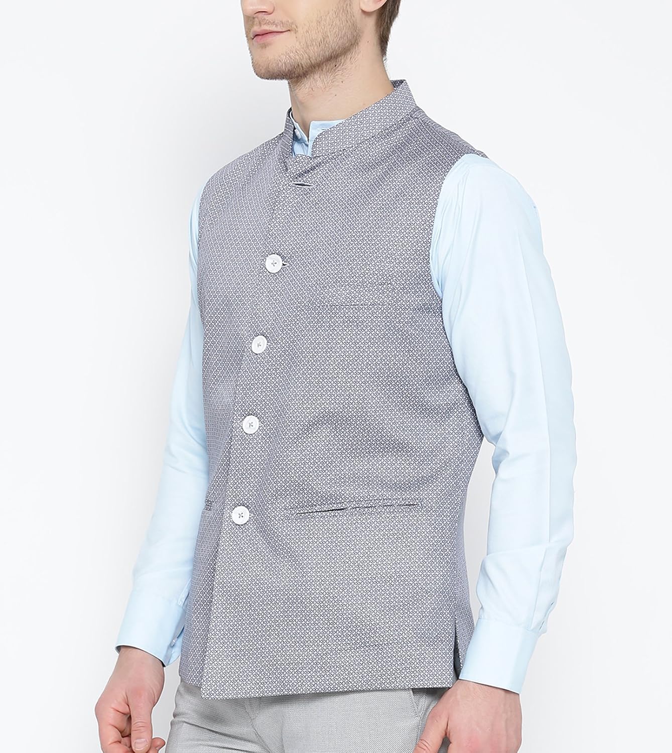 shaftesbury london men's cotton nehru jacket